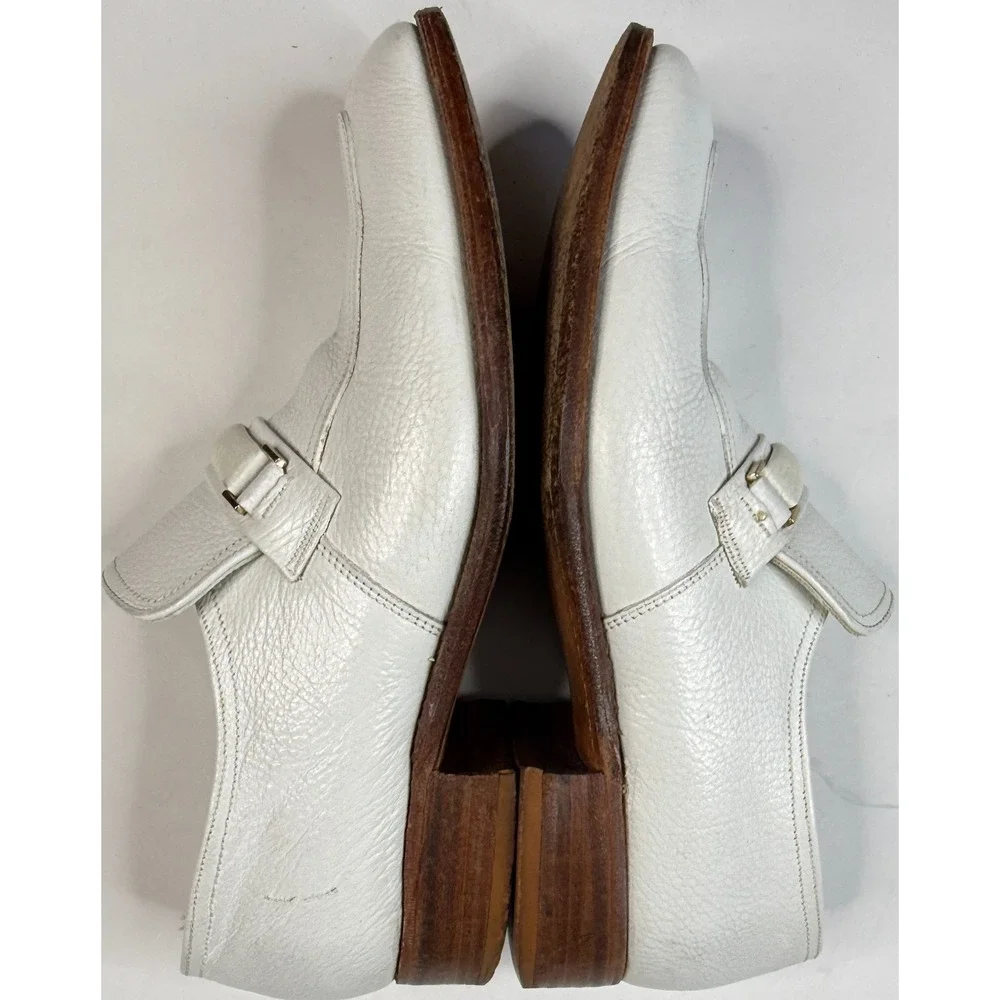 Florsheim Men's Vintage 1970's-80's White Slip On Leather Loafer Size 7.5‎ D